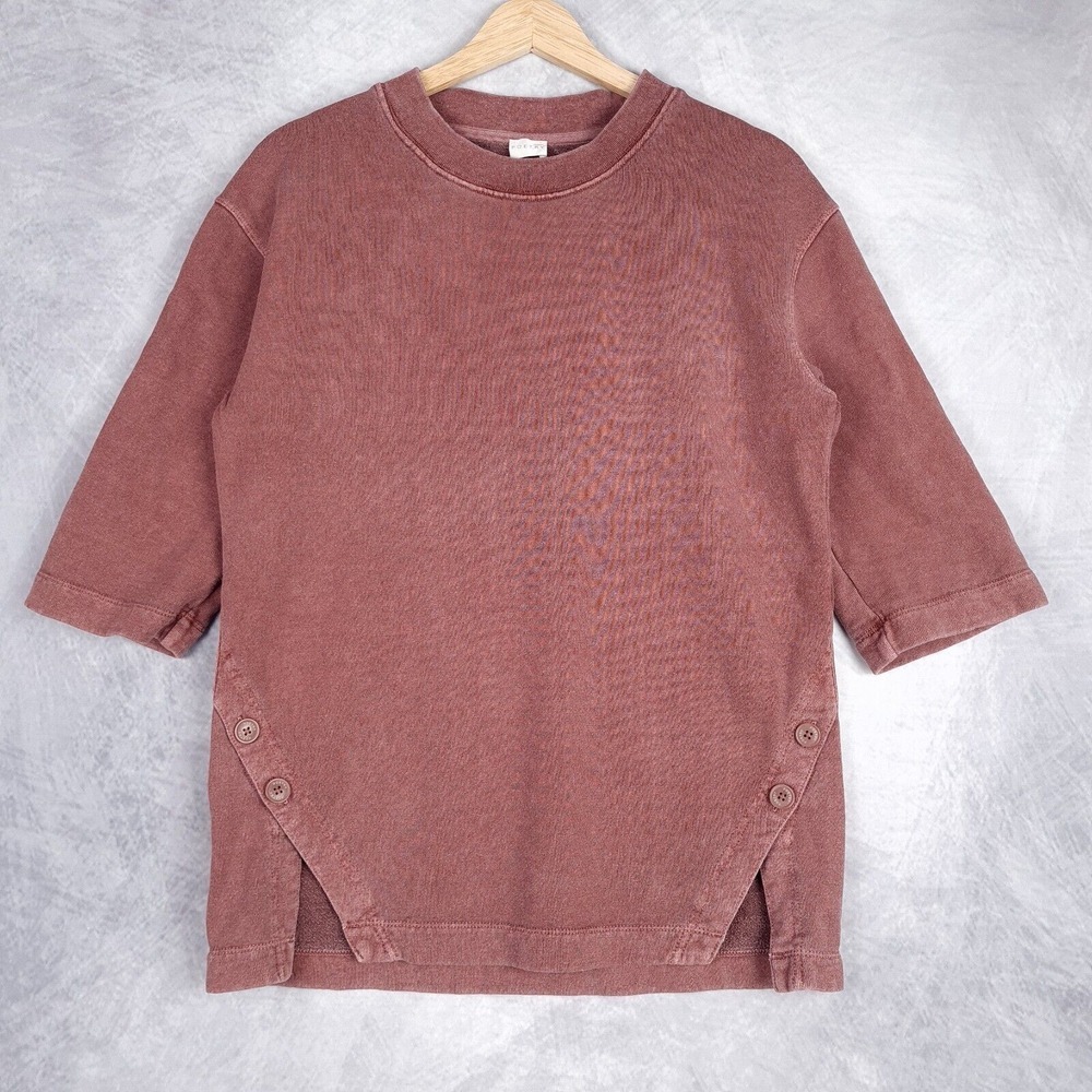 POETRY Sweatshirt Top Womens 2 Purple Hemp Blend Terry Pullover